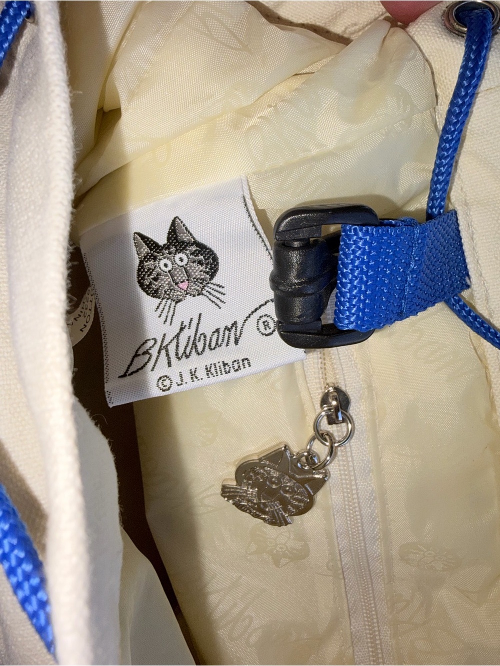 Vintage 80’s Kliban Cat Canvas Backpack With Turn Lock Rare Kitschy - Picture 6 of 12